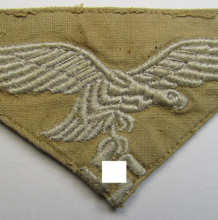 Attractive, WH (Luftwaffe) 'tropical'-issued- (ie. DAK or 'Deutsches Afrika Korps'-related) 'trapezoid-styled' breasteagle as was specifically intended for usage on the tropical-shirts