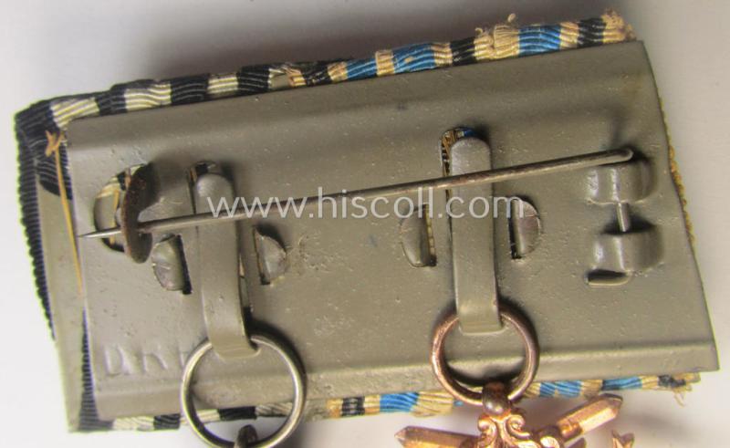 WWI-period, so-called: 'Doppelspange' (being of the neat 'detachable'-pattern!) showing resp. a: 'Bayern Militär-Verdienstkreuz 3. Kl. mit Schwn.' and a WWI-pattern: 'EK II. Klasse'