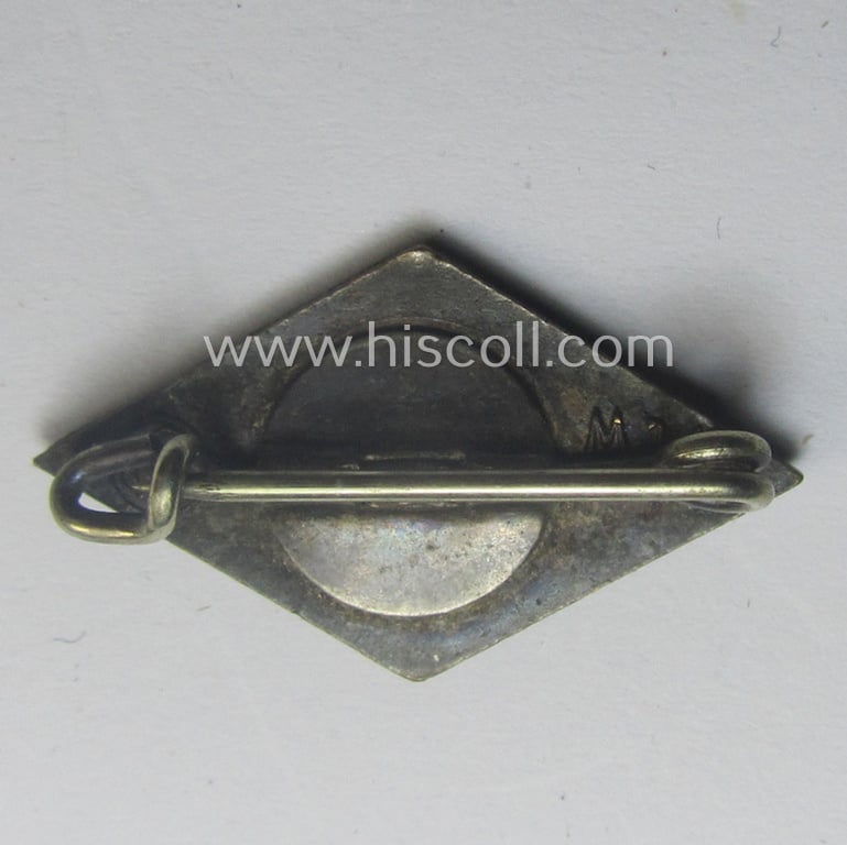 HJ (ie. 'Hitlerjugend') enamelled lapel-pin (ie.: 'Raute') with an: 'RzM - M1/13'-makers'-designation (ie. 'L.Christian Lauer')