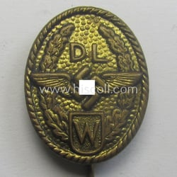 Bright-golden-toned, DLV (ie. 'Deutscher Luftfahrt-Verband') supportive lapel-pin (ie....