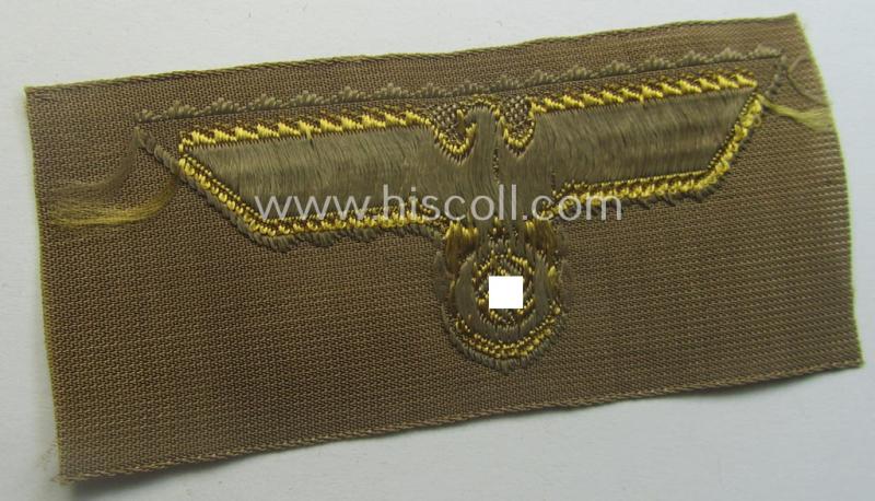 WH (KM) 'tropical-issue' (ie. DAK or: 'Deutsches Afrika Korps'-related-) side-cap-eagle as executed in 'BeVo'-weave-pattern (that comes in an overall very nice- ie. 'virtually mint' condition)