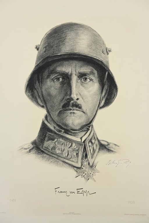 German Third Reich Litho 'Franz Ritter von Epp' by K.J.Böhringer