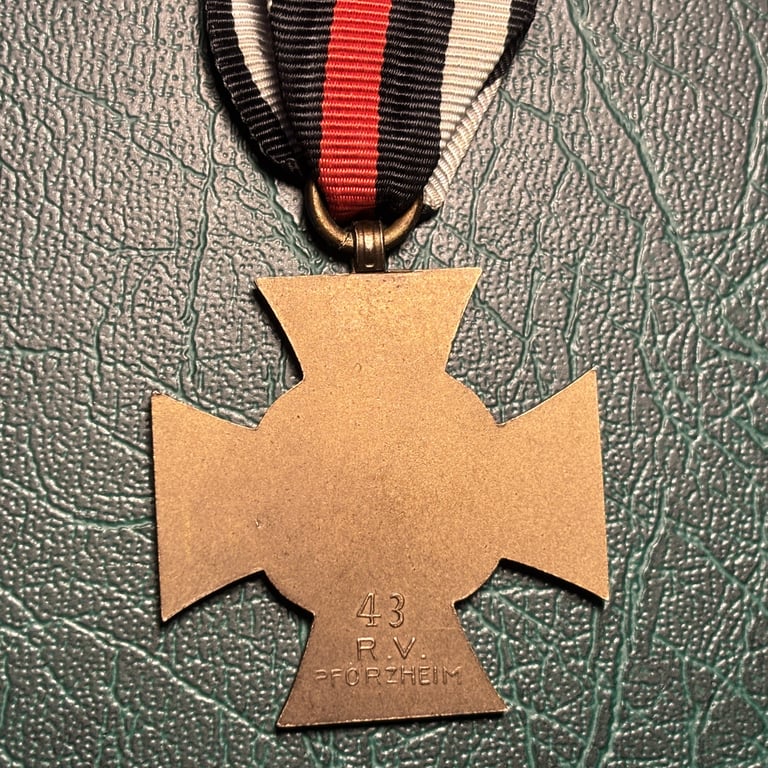 WW1 War Merit Medal with Ribbon "43" RV Pforzheim