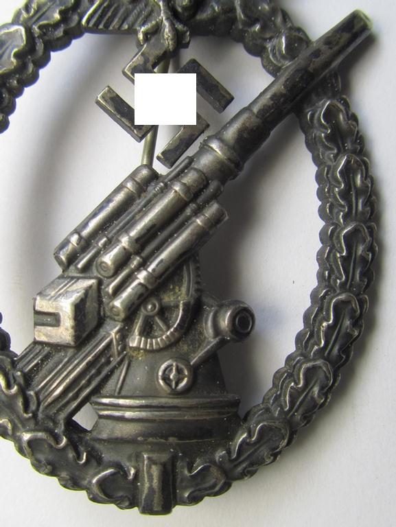 Attractive - and actually not that often seen! - 'Buntmetall'-based example of a mid-war-period- and non-maker-marked WH (Luftwaffe) 'Flakkampfabzeichen' (or: airforce anti-aircraft badge) as was produced by a to date unknown maker