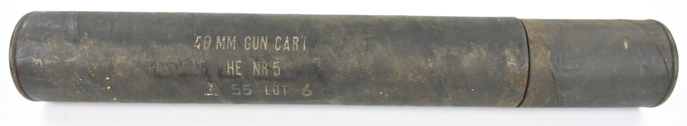 US WW2 40mm Bofors Shell with Cartridge Container