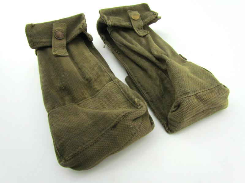 British WWII Basic Pouches ( Blancoed )
