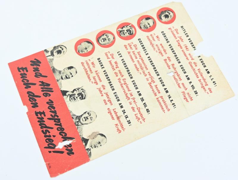 Allied WW2 Droppingsflyer 'Krieg Hitler fing an!'