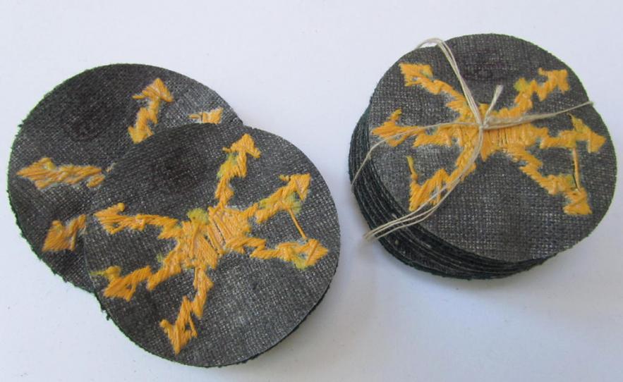 Attractive, WH (Heeres) so-called: trade- and/or special career arm-insignia, as was intended for a: 'Funkmeister', being a neatly hand-embroidered variant on darker-green-coloured wool