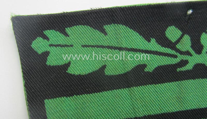 Moderately used - albeit regrettably single! - officers'-pattern, WH (Heeres o. Waffen-SS) rank-insignia-bar (for usage on the camouflaged-uniforms) as used by an officer holding the rank of: 'Oberleutnant' (ie.: 'SS-Obersturmführer')