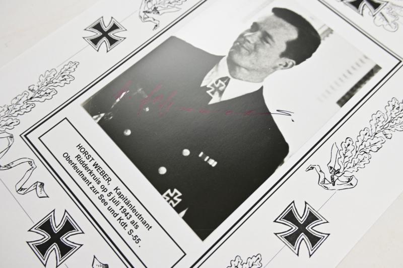 Signature of Kriegsmarine KC Recipient 'Horst Weber'