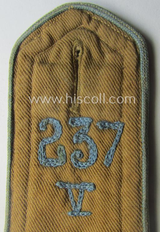 Early-pattern, 'HJ'- (ie. 'Hitlerjugend'-) shoulderstrap for usage by a: 'Hitlerjunge' who was attached to the: 'Oberbann IV - Bann 237 V' (Bann 237 = 'Bann Moers' situated in the 'Gebiet West Ruhr-Niederrhein')