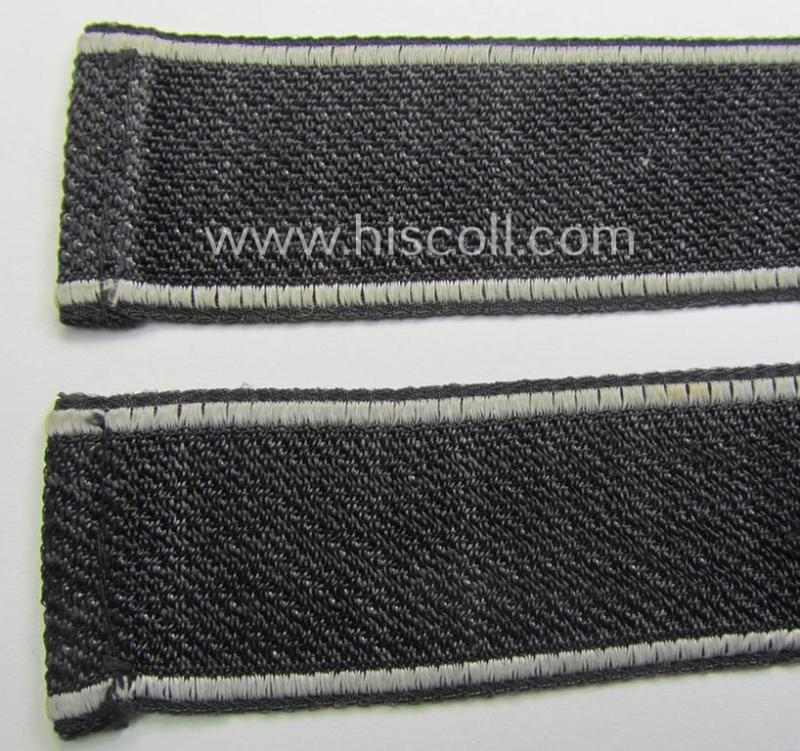 Waffen-SS, 1943-pattern cuff-title (ie. 'Ärmelstreifen') depicting the machine-woven Latin script text in silver-grey linnen as was specifically intended for usage by a member of the: 'SS-Frw.-Panzer-Grenadier-Regiment 48' - “General Seyffardt"