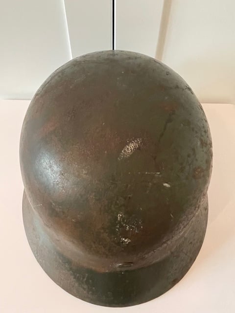 WWII GERMAN M35 WEHRMACHT HELMET NAMED.