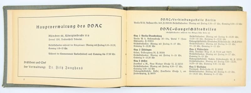 German DDAC Bordbuch 1940