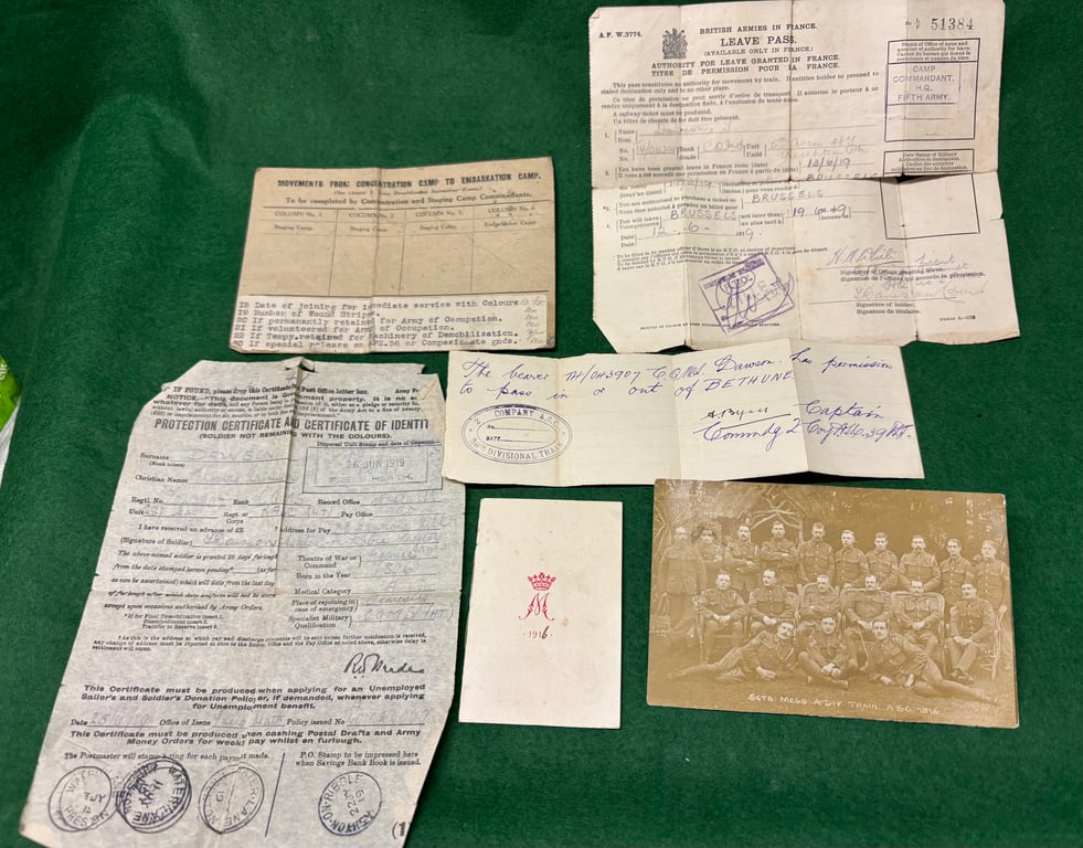 WW1 Group to S4/043907 CQMS T H Dawson ASC