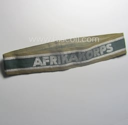 Minimally worn, 'BeVo'-like cuff-title (ie. 'Ärmelstreifen') entitled: 'Afrikakorps'...