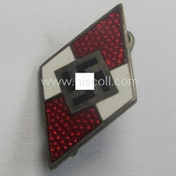 HJ (ie. 'Hitlerjugend') enamelled lapel-pin (ie.: 'Raute') showing...