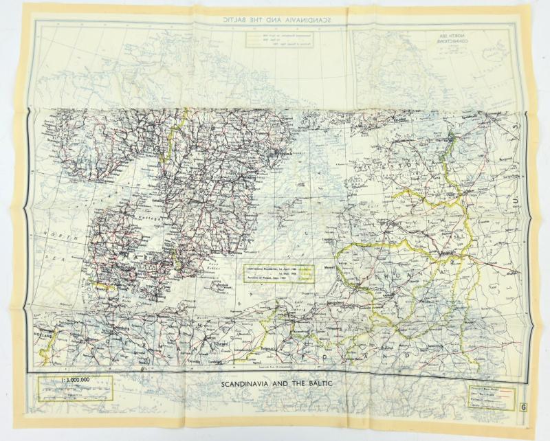 British RAF WW2 Escape Map "Scandinavia and The Baltic".