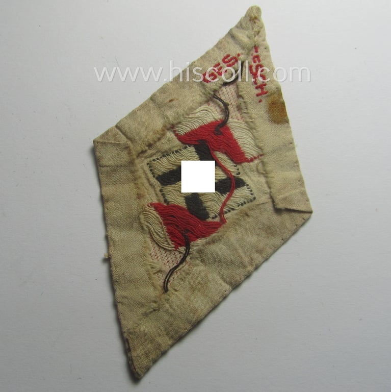 'Standard-issued'-pattern, 'Hitlerjugend'- ie. 'Bund Deutsche Mädel (HJ/BDM) so-called: 'Ärmelraute' as was executed in so-called 'BeVo'-weave pattern