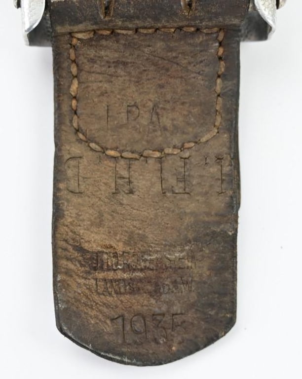 German LW Crankshaft Beltbuckle with Tab 'Otto Oberstein' 1935