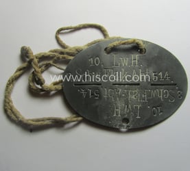 Zinc-based, WH (Luftwaffe) ie. 'LW-Flak-Helfer'-related ID-disc (ie. 'Erkennungsmarke')...