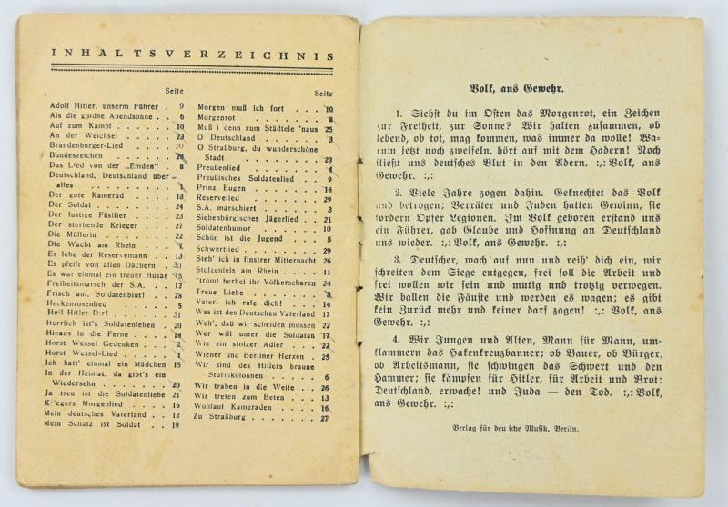 German SA Songbook 'Deutsche Freiheit und Vaterlands Lieder'