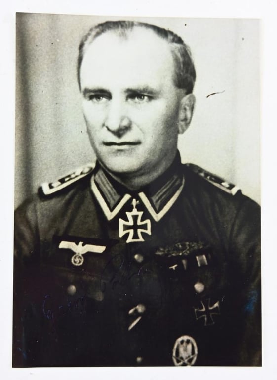 Singnature of WH Knight's Cross Recipient Georg Pollner
