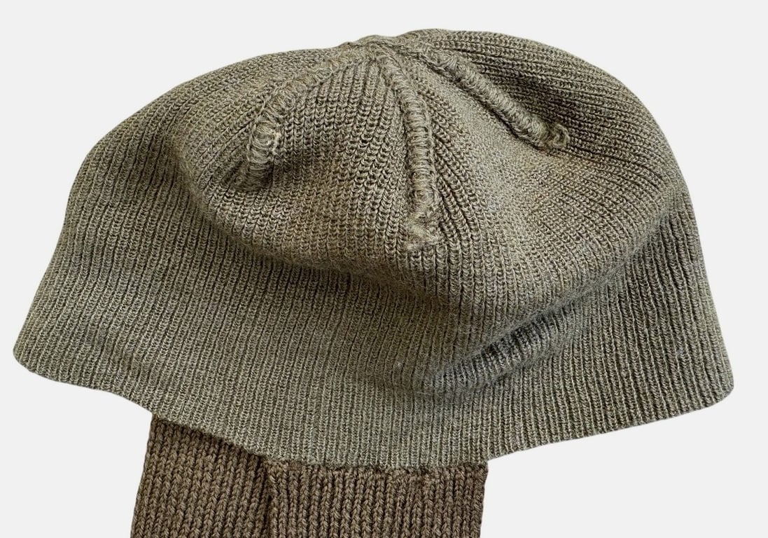 Original US WWII Army Wool Knit Winter Cap with Ear Flaps