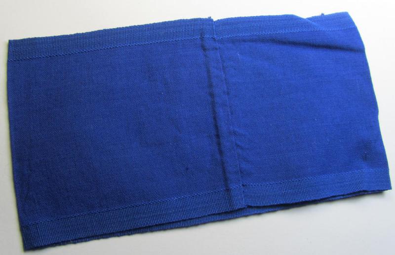 Attractive - and scarcely found! - EM- (ie. NCO-) pattern 'Reichsluftschutzbund' (ie. 'RLB'-) service-armband as executed in the neat 'BeVo'-weave-pattern as was intended for usage by a member serving within the: 'RLB erweiterten Selbstschutz...