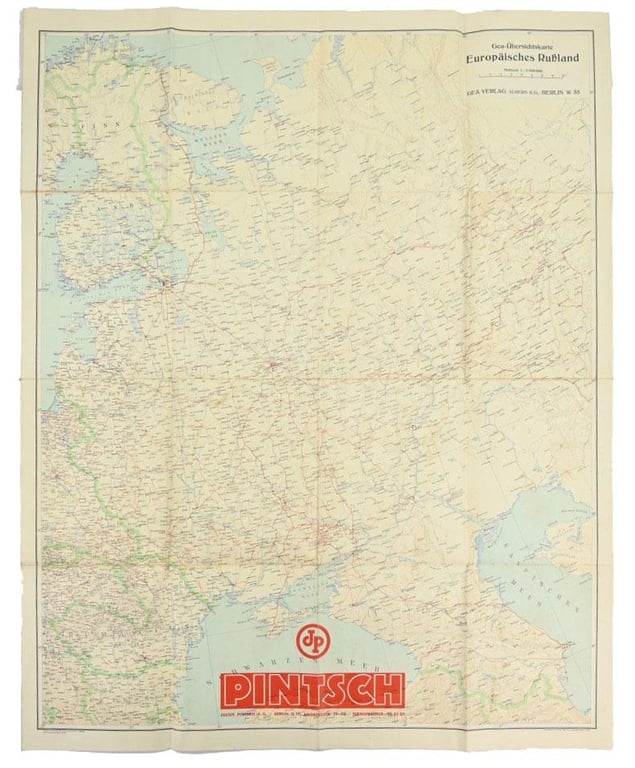 German Third Reich Era Mapcard 'Europian Russia'