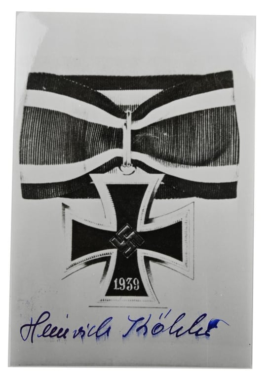 Signature of Wehrmacht Heer KC Recipient 'Heinrich Köhler'