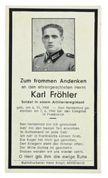 German WH Deathcard Blitzkrieg Soldier France