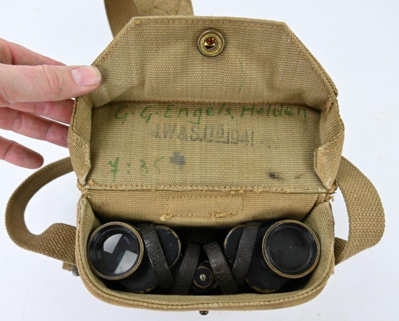 British WW2 Binocular with Carrying Pouch