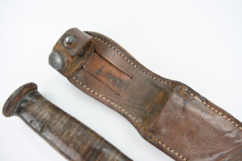 US Navy WW2 Fighting Knife 'USS Naos AK-105' Geo T. Fedor'