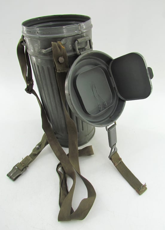 Kriegsmarine Grey Gasmask Cannister with straps