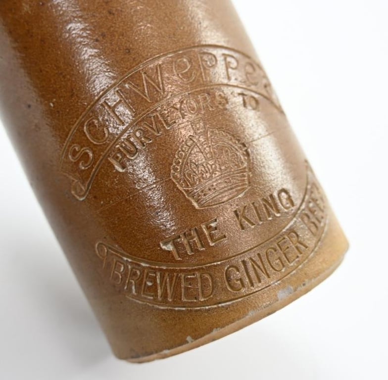 British WW2 Stone Bottle of Schweppes Ginger Beer