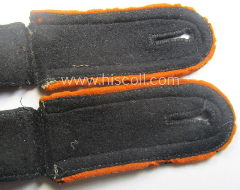 Relic pair of Waffen-SS (I deem fairly early-war pattern and privately-purchased!) NCO-type shoulderstraps as was intended for usage by an: 'Unterscharführer' who served within the: 'Waffen-SS Feldgendarmerie-Trpn.'