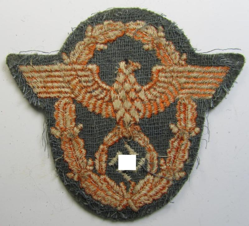 Attractive - and 'virtually mint- ie. unissued'! - example of a police- (ie. WH (Heeres) related-) arm-eagle (ie. 'Ärmeladler') as was intended for usage by the staff of the notorious 'Feldgendarmerie-Truppen'