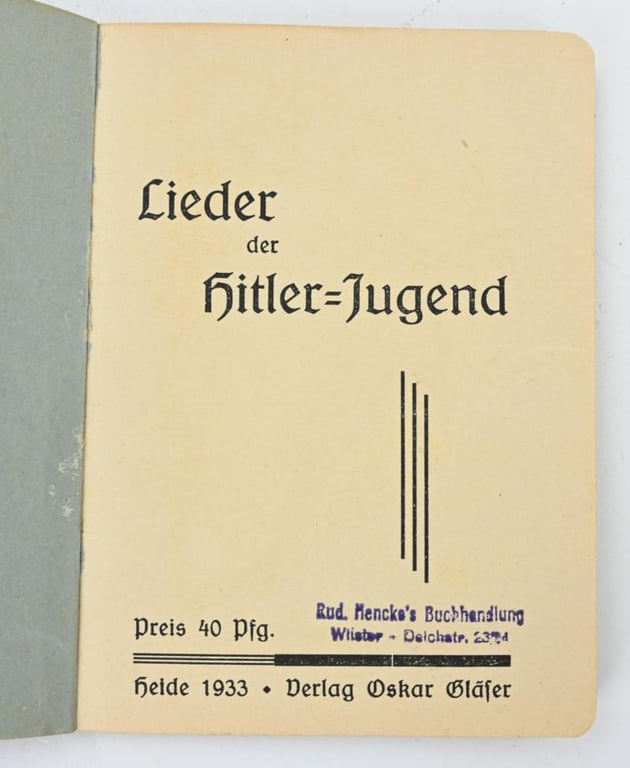 German Hitler Youth Songbook 'Durch Kampf v. Arbeit zum Licht'