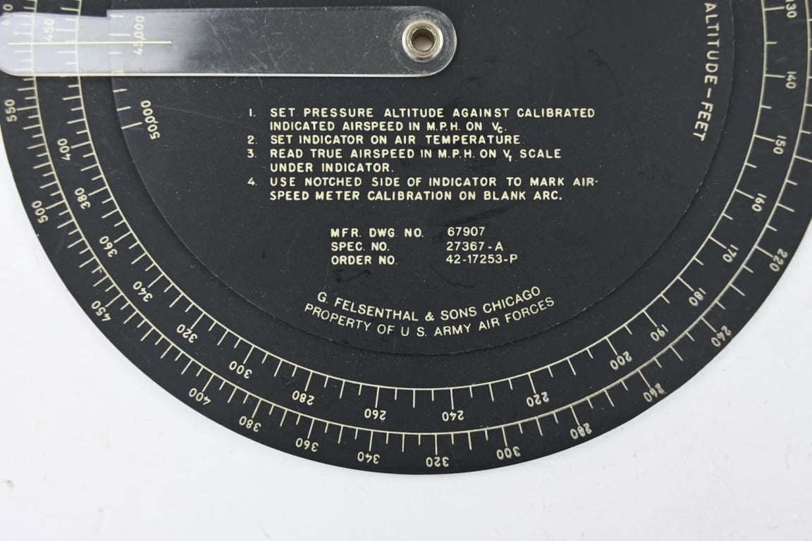 USAAF WW2 Airspeed Computer AC Type G-1