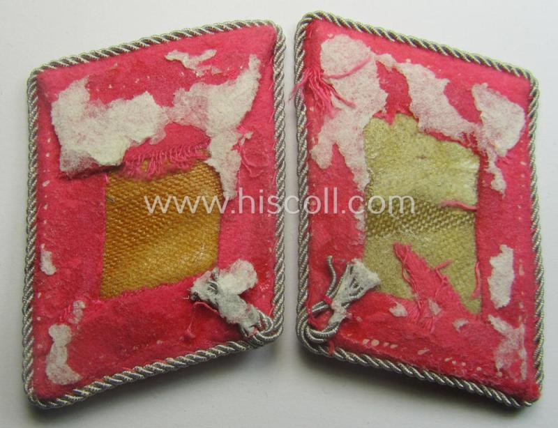 Fully matching - and actually scarcely encountered! - pair of WH (Luftwaffe) collar-tabs (ie. 'Kragenspiegel') as was intended for usage by a: 'Flieger-Oberingenieur' (being a rank similar to: 'Oberleutnant')