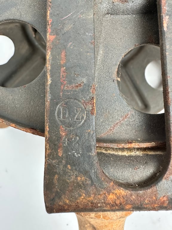 Original German WWII Big Hand Held Cable Reel With Wire Dated2 1942 "DZ"