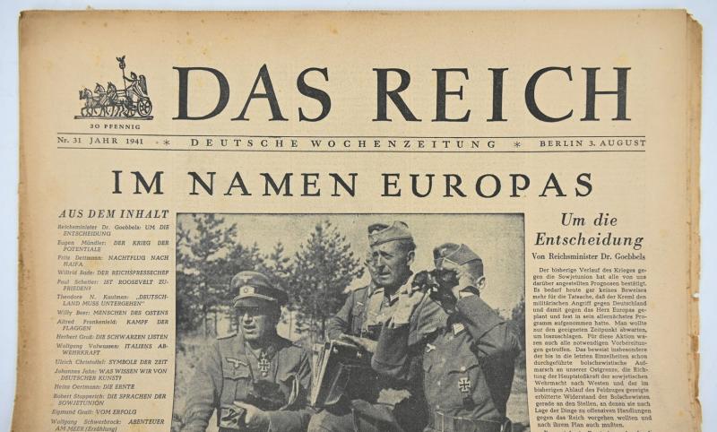 German Newspaper “Das Reich” August 1941