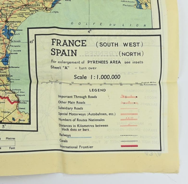 USAAF WW2 Pilot Escape Map 43A/B
