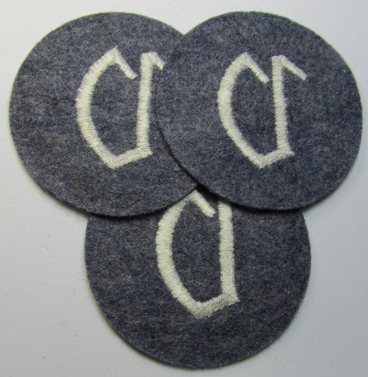 WH (Luftwaffe) machine-embroidered, trade- ie. special-career ie. proficiency patch (ie. 'Laufbahn- o. Tätigkeitsabzeichen') as was specificallly intended for usage by: 'Verwaltungsunteroffiziere'