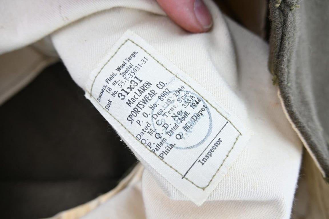 US WW2 Field Wool Serge Trousers