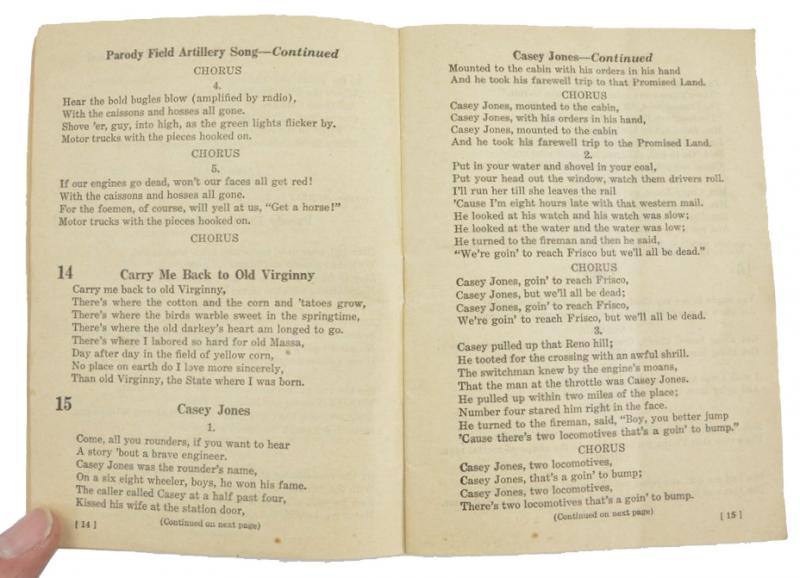 US Army WW2 Song Book