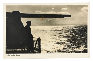 German KM Postcard 'Auf Stille Wacht'