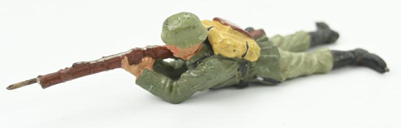 German Elastolin Toy figure 'Laying Infantry Man'