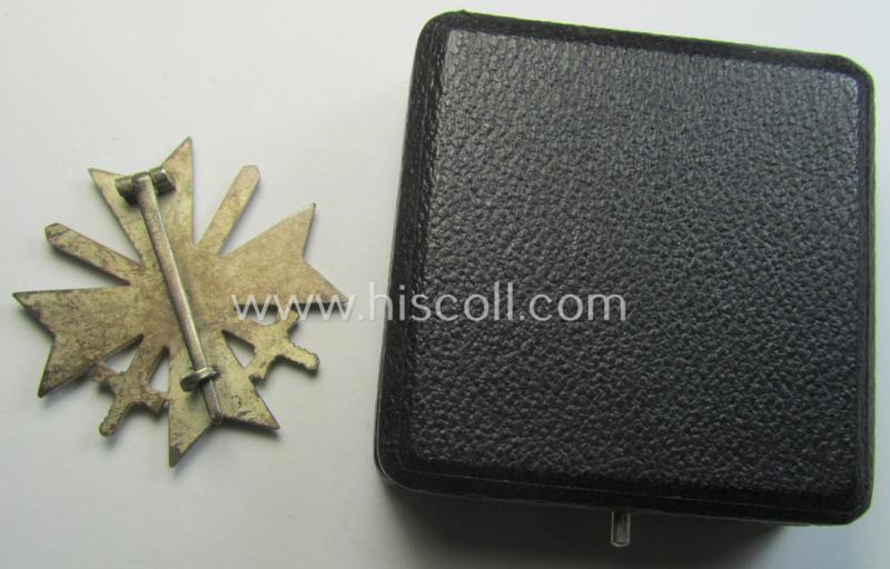Medal-set: 'Kriegsverdienstkreuz 1. Kl. mit Schwertern' being a maker- (ie. 'L/11'-) marked (and/or: 'Buntmetall'-based!) specimen that comes stored in its original, luxuriously-styled KvK-etui as issued and stored for decades